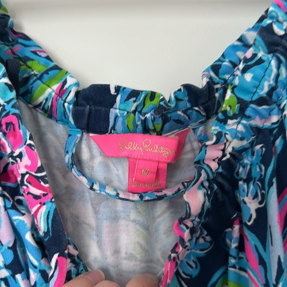 Lilly Pulitzer Calla Jumpsuit High Tide Navy Pineapple Paradise - Picture 5 of 5